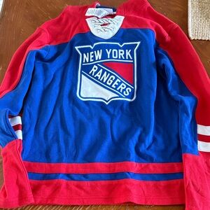 New York Rangers Red and Blue Hockey Jersey Hoodie